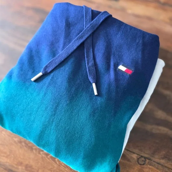 Tommy Hilfiger Sport Hoodie Ombre Pullover Sweatshirt Athleisure L - Picture 7 of 7